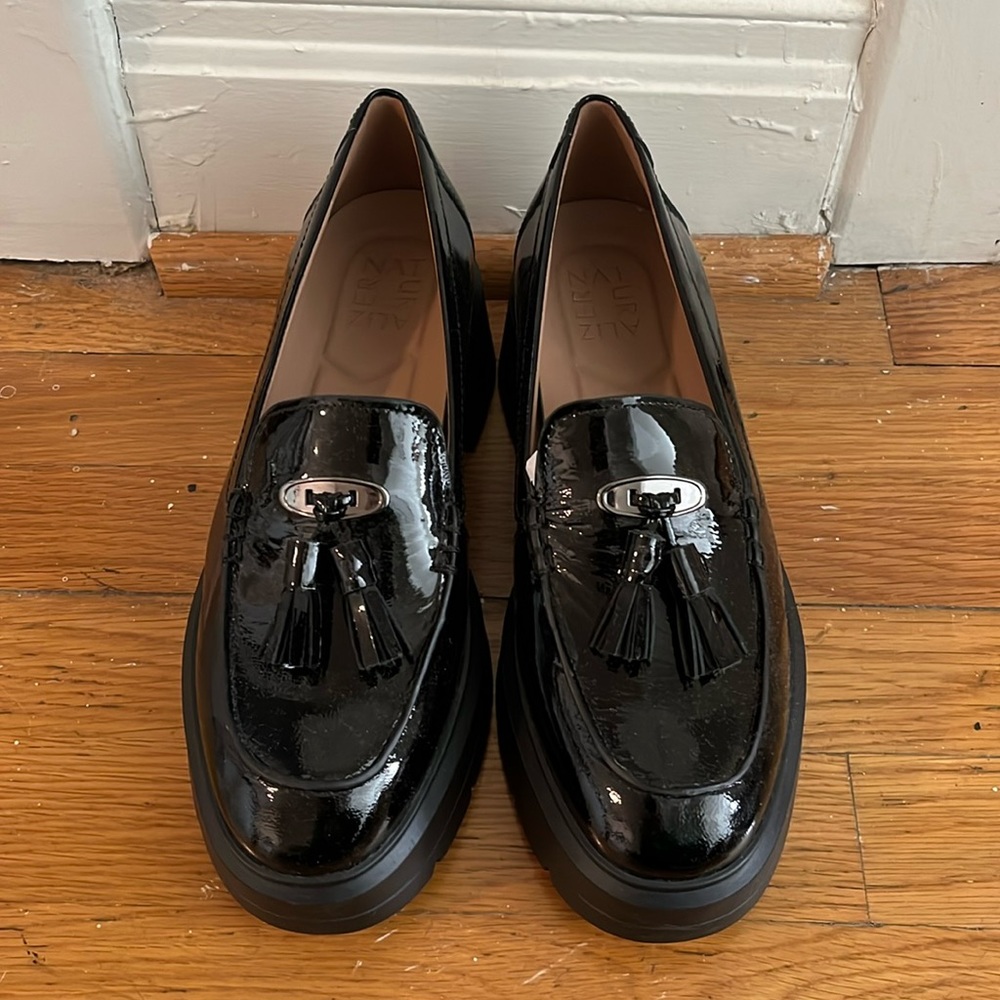 Chunky Black Tassel Loafers